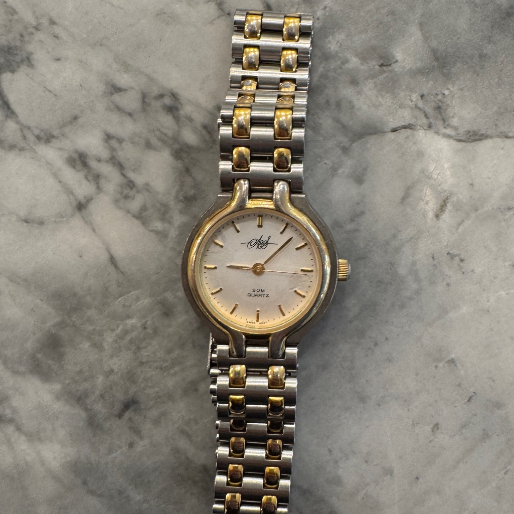 Attwood  Sawyer AS Vintage Swiss Mvmt Watch Womens Twotone30m Water Resistant